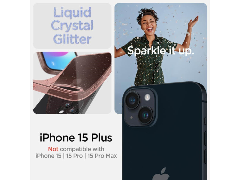Spigen Liquid Crystal Glitter - rose quartz - iPhone 15 Plus