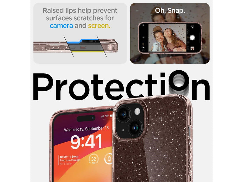 Spigen Liquid Crystal Glitter - rose quartz - iPhone 15 Plus