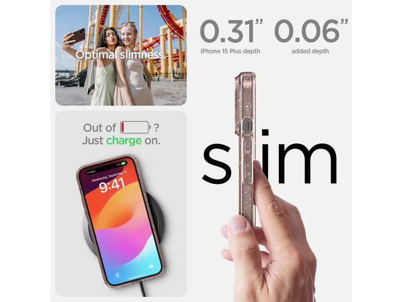 Spigen Liquid Crystal Glitter - rose quartz - iPhone 15 Plus