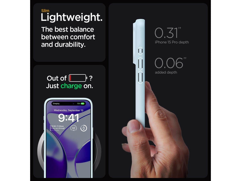 Spigen Thin Fit - mute blue - iPhone 15 Pro