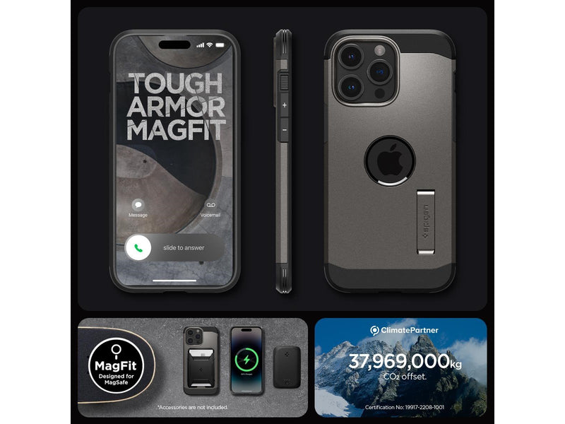 Spigen Tough Armor MagSafe - gunmetal - iPhone 15 Pro