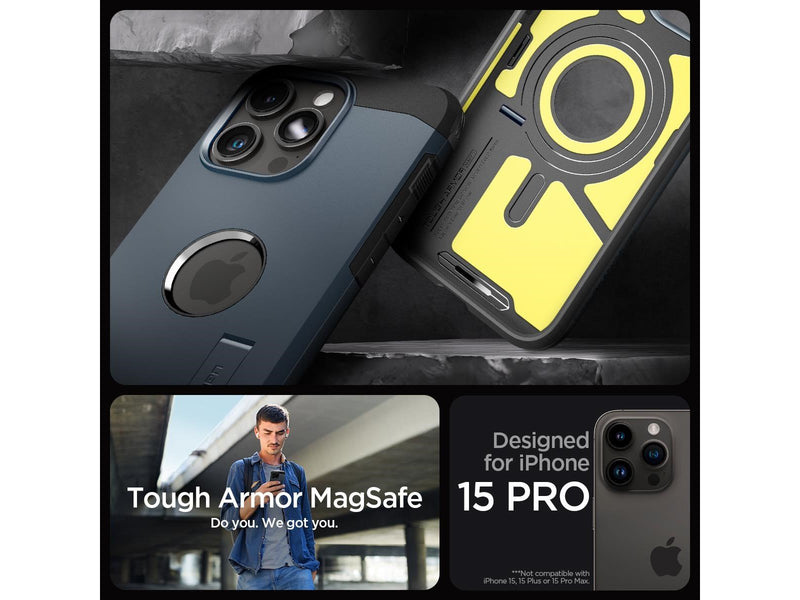 Spigen Tough Armor MagSafe - metal slate - iPhone 15 Pro