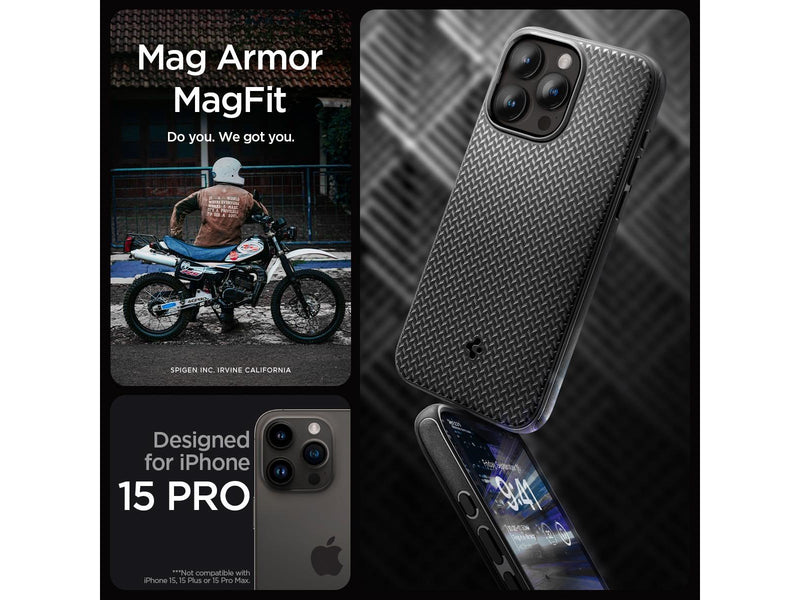 Spigen Mag Armor MagSafe - matte black - iPhone 15 Pro