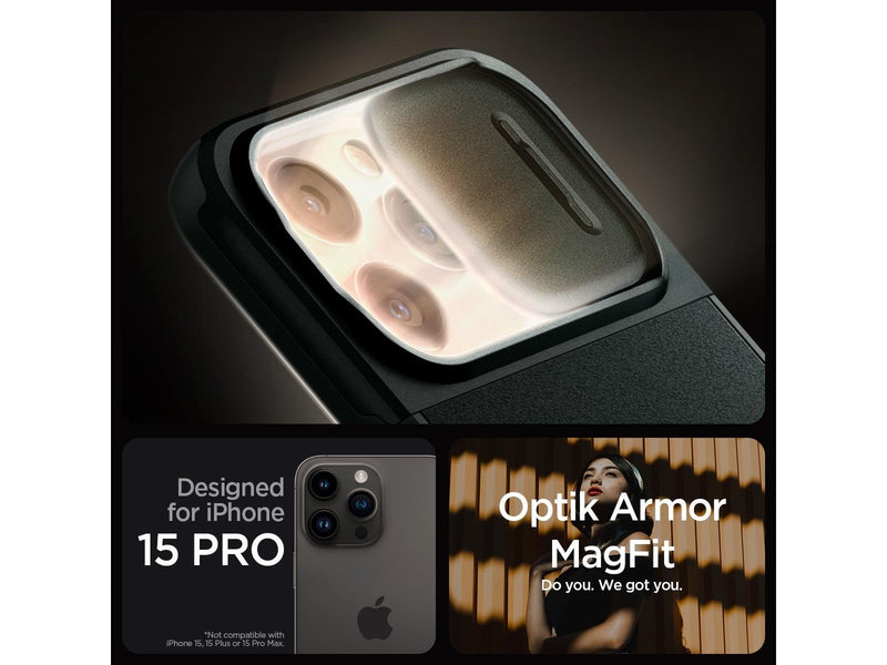 Spigen Optik Armor MagSafe - abyss green - iPhone 15 Pro