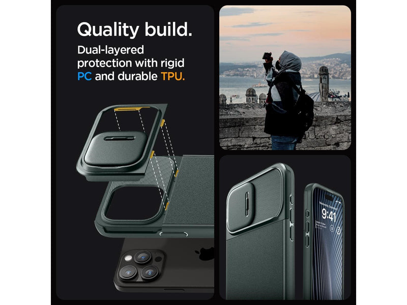 Spigen Optik Armor MagSafe - abyss green - iPhone 15 Pro
