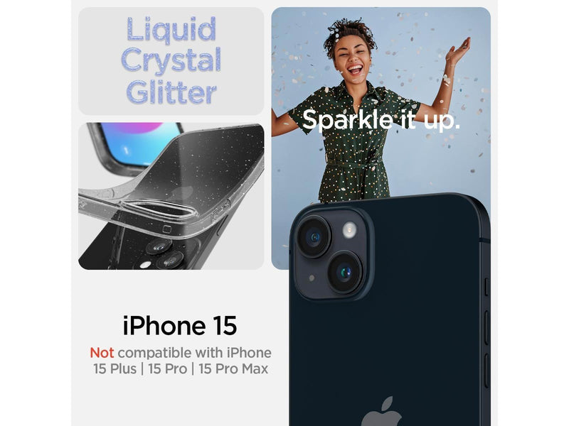 Spigen Liquid Crystal Glitter - crystal quartz - iPhone 15
