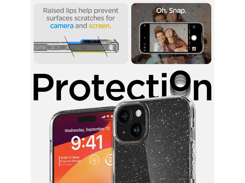 Spigen Liquid Crystal Glitter - crystal quartz - iPhone 15
