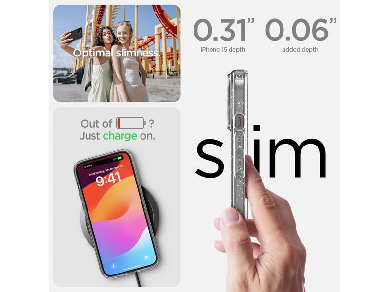 Spigen Liquid Crystal Glitter - crystal quartz - iPhone 15