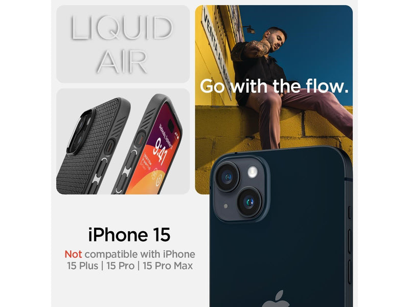 Spigen Liquid Air - matte black - iPhone 15