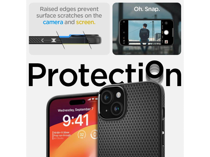 Spigen Liquid Air - matte black - iPhone 15