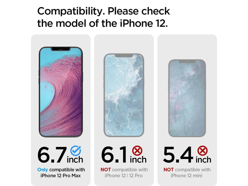Spigen Glas tR EZ Fit - 2 Pack - iPhone 12 Pro Max