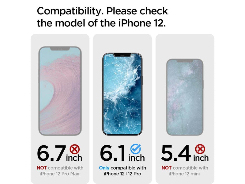 Spigen Glas tR EZ Fit - 2 Pack - iPhone 12/Pro