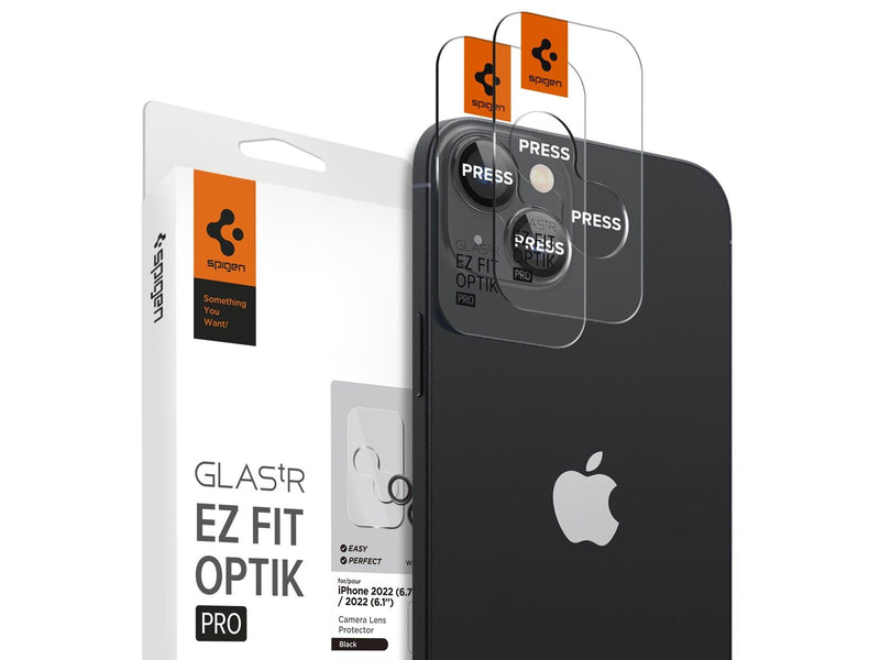 Spigen Glass EZ Fit Optik Pro 2 Pack - black - iPhone 15/15 Plus/14/14 Plus