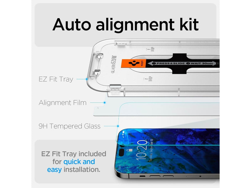 Spigen Glass tR EZ Fit 2 Pack - Transparency Sensor Protection - iPhone 14 Pro