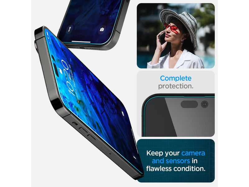 Spigen Glass tR EZ Fit 2 Pack - Transparency Sensor Protection - iPhone 14 Pro