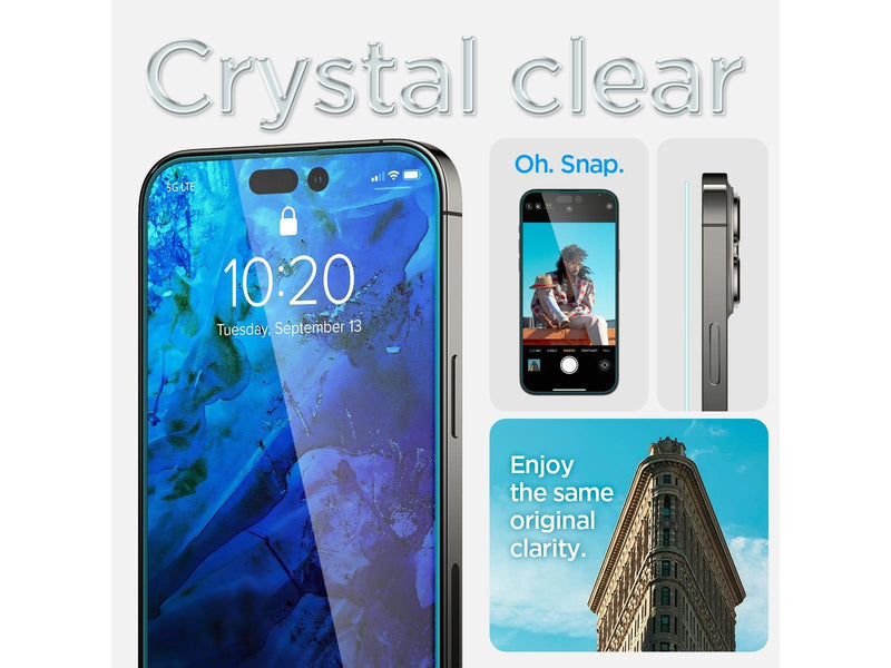 Spigen Glass tR EZ Fit 2 Pack - Transparency Sensor Protection - iPhone 14 Pro