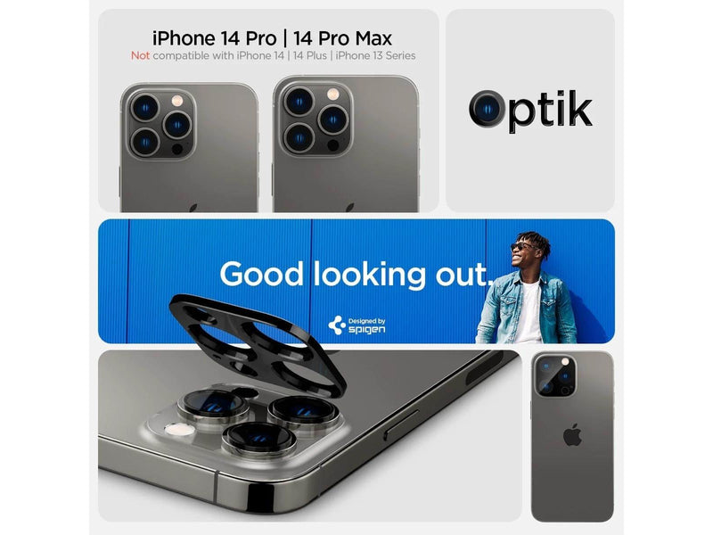 Spigen Glass tR Optik 2 Pack - Black - iPhone 16/15/14 Pro / 16/15/14 Pro Max