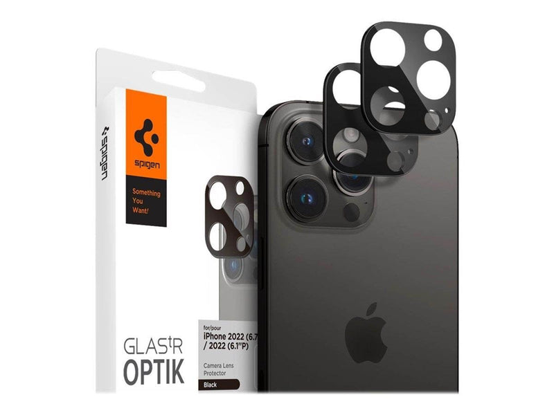 Spigen Glass tR Optik 2 Pack - Black - iPhone 16/15/14 Pro / 16/15/14 Pro Max