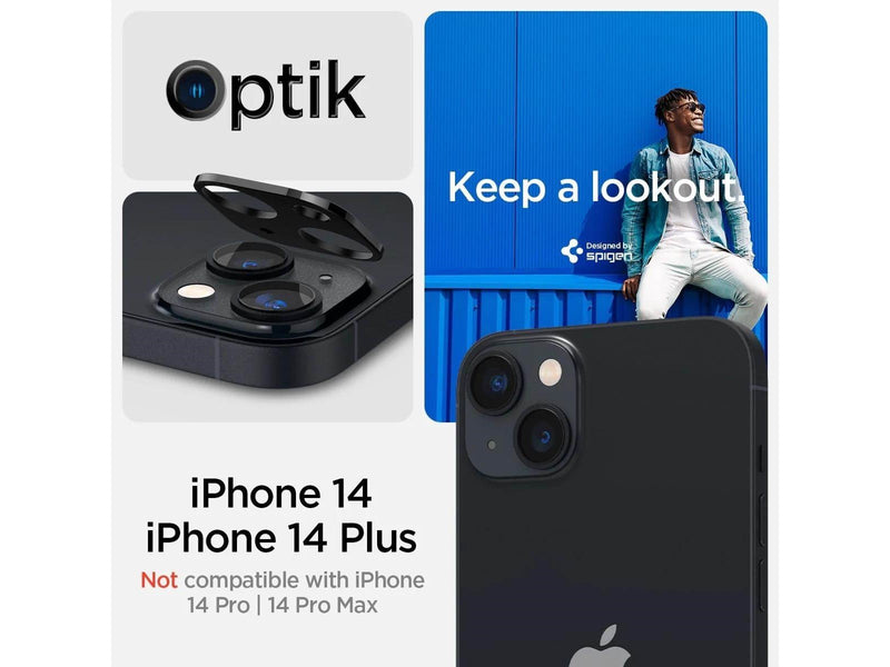 Spigen Glass Optik 2 Pack - black - iPhone 14/iPhone 14 Plus