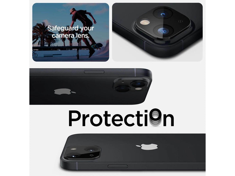 Spigen Glass Optik 2 Pack - black - iPhone 14/iPhone 14 Plus