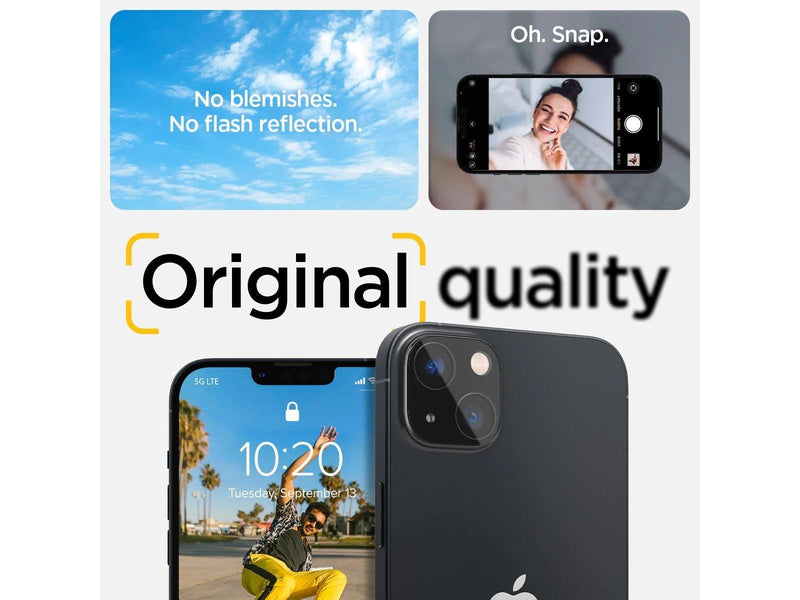 Spigen Glass Optik 2 Pack - black - iPhone 14/iPhone 14 Plus
