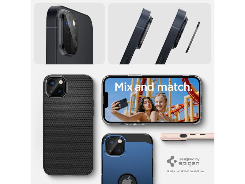 Spigen Glass Optik 2 Pack - black - iPhone 14/iPhone 14 Plus