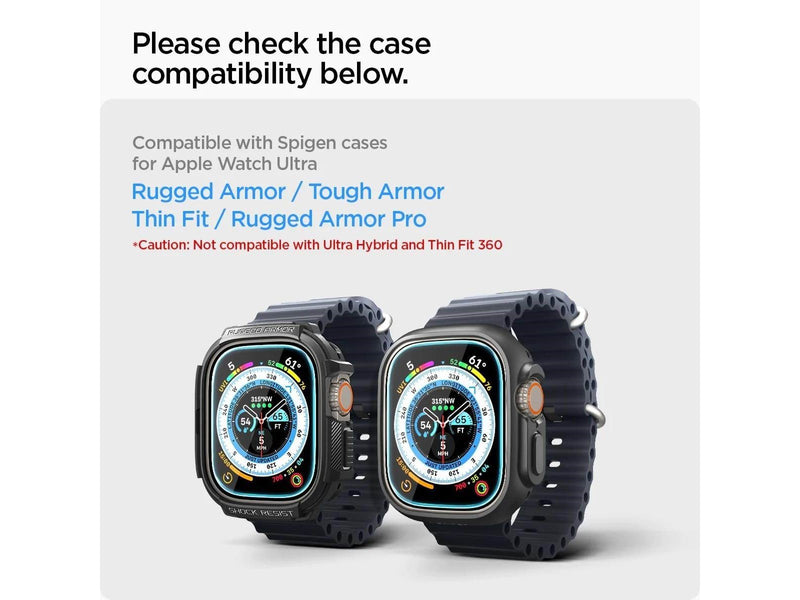 Spigen Glass tR EZ Fit 2 Pack - Apple Watch Ultra 2/Ultra 49mm