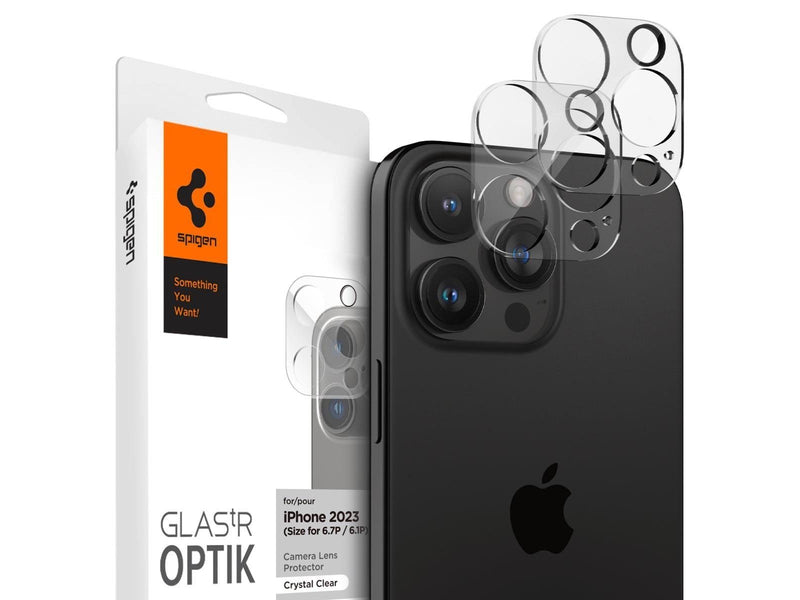 Spigen Glass tR Optik 2 Pack - Crystal Clear - iPhone 16/15/14 Pro / 16/15/14 Pro Max