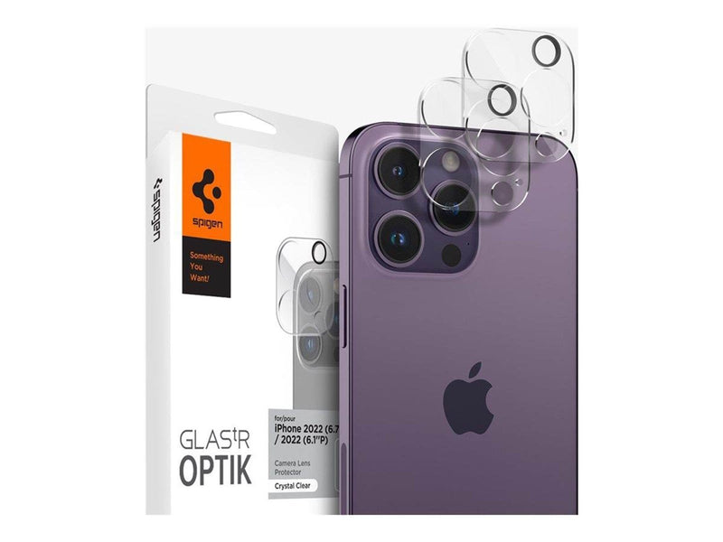 Spigen Glass tR Optik 2 Pack - Crystal Clear - iPhone 16/15/14 Pro / 16/15/14 Pro Max