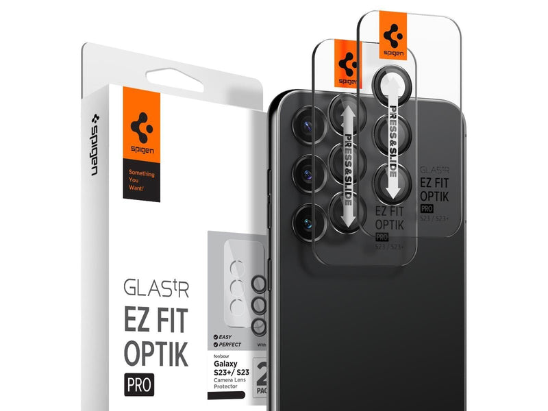 Spigen Glass EZ Fit Optik Pro 2 Pack - black - Samsung Galaxy S23/Galaxy S23+/Galaxy S24