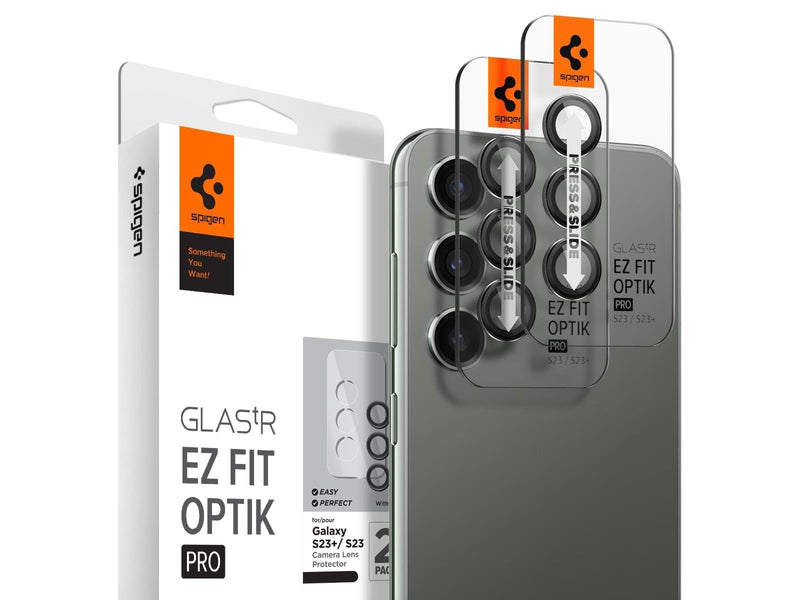Spigen Glass EZ Fit Optik Pro 2 Pack - black - Samsung Galaxy S23/Galaxy S23+/Galaxy S24