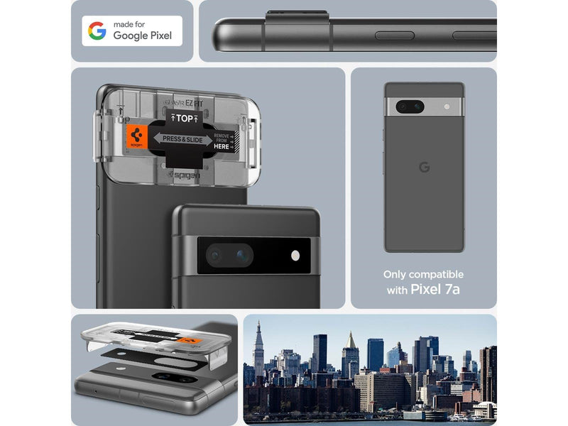 Spigen Glass EZ Fit Optik 2 Pack - black - Google Pixel 7a