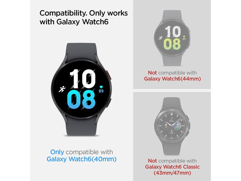 Spigen Glass tR EZ Fit 2 Pack - Samsung Galaxy Watch6 40mm