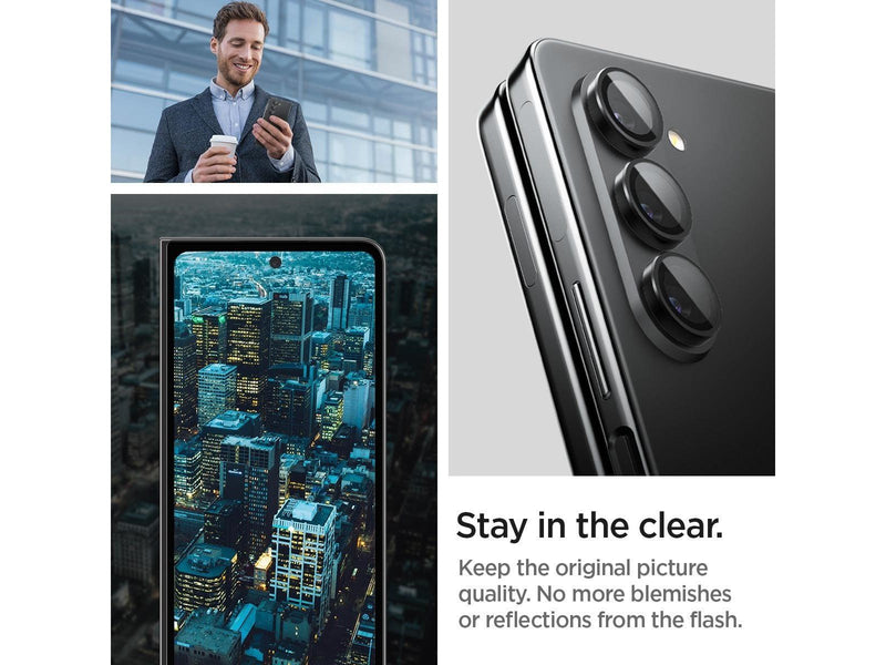 Spigen Glass tR EZ Fit Optik Pro 2 Pack - black - Samsung Galaxy Z Fold5