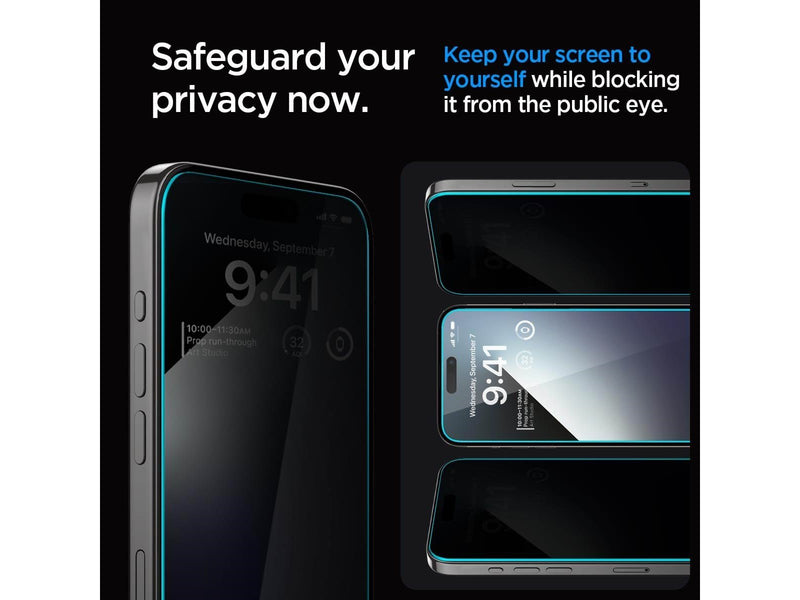 Spigen Glass tR EZ Fit (Privacy) 2 Pack - transparency - iPhone 15 Pro Max