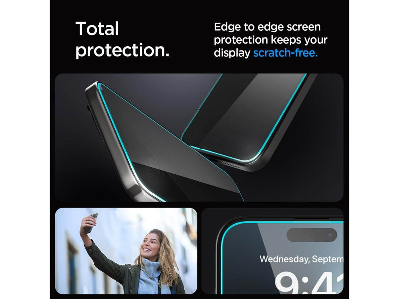 Spigen Glass tR EZ Fit (Privacy) 2 Pack - transparency - iPhone 15 Pro Max