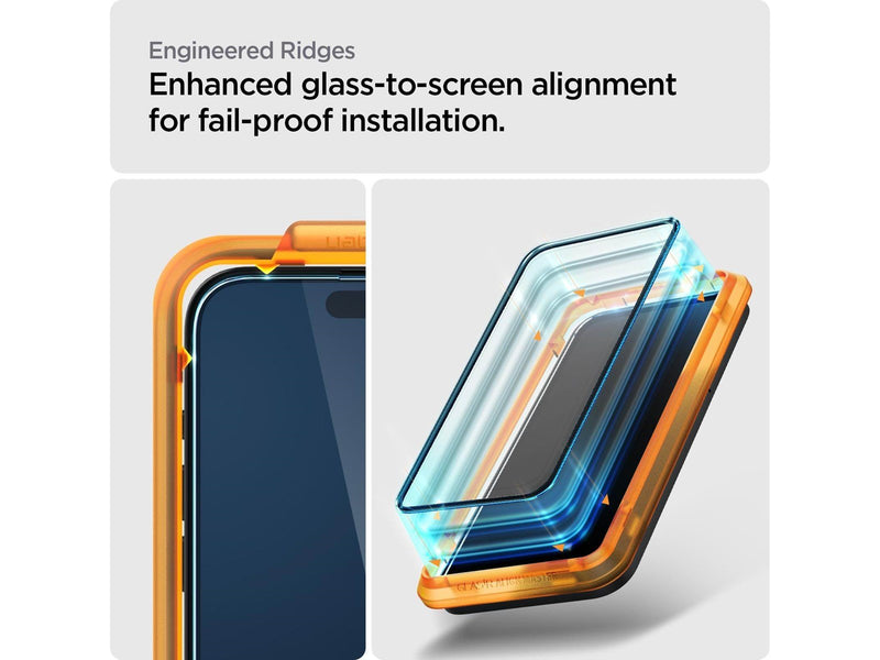 Spigen Glass tR AlignMaster 2 Pack - FC Black - iPhone 15 Pro Max