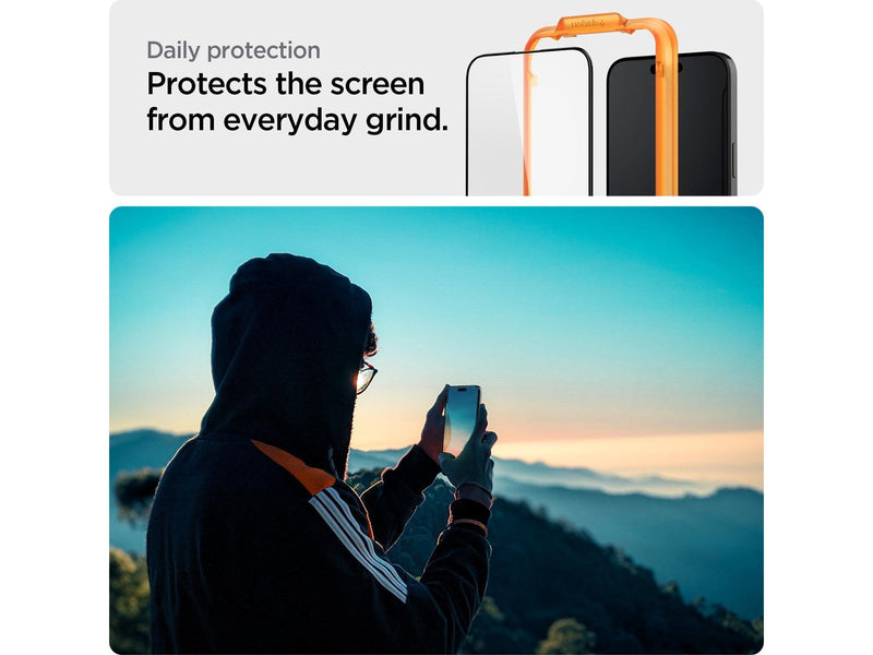 Spigen Glass tR AlignMaster 2 Pack - FC Black - iPhone 15 Pro Max
