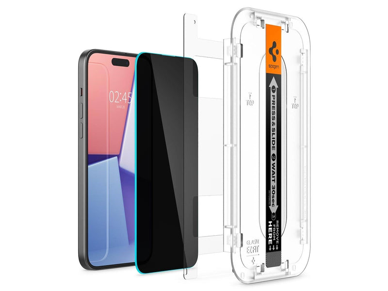 Spigen Glass tR EZ Fit (Privacy) 2 Pack - Transparency - iPhone 16/15 Plus