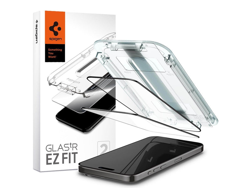 Spigen Glass tR EZ Fit 2 Pack - FC Black - iPhone 15 Pro