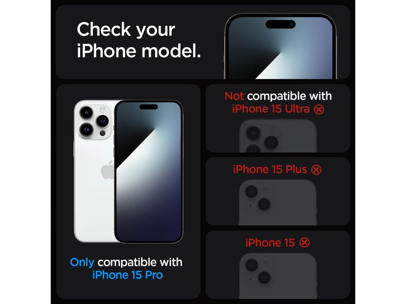 Spigen Glass tR EZ Fit (Privacy) 2 Pack - transparency - iPhone 15 Pro