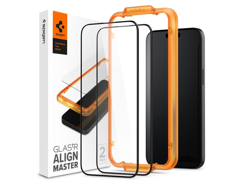 Spigen Glass tR AlignMaster 2 Pack - FC Black - iPhone 15 Pro