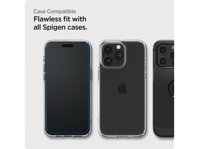 Spigen Glass tR AlignMaster 2 Pack - FC Black - iPhone 15 Pro