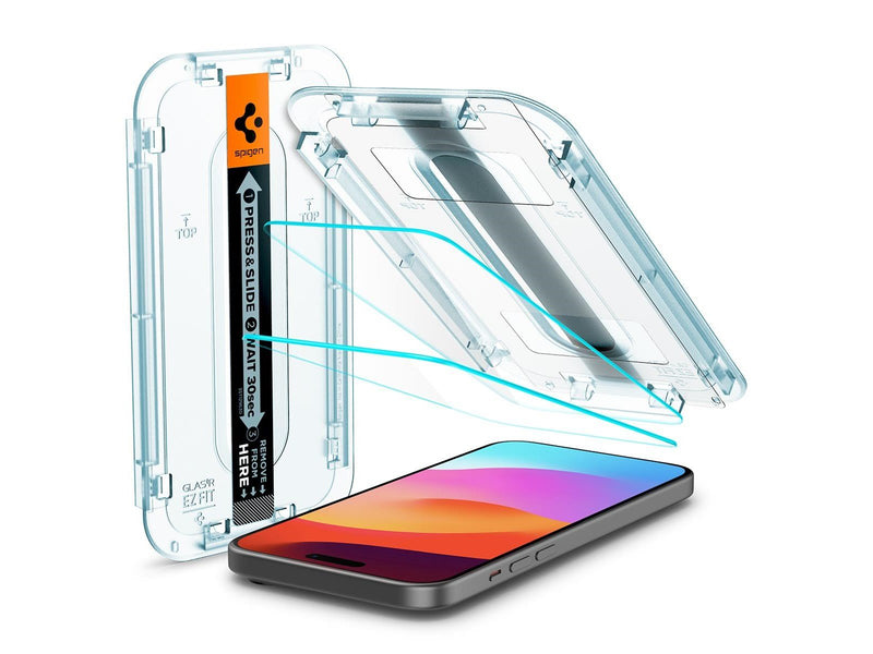 Spigen Glass tR EZ Fit 2 Pack - Transparency - iPhone 16/15