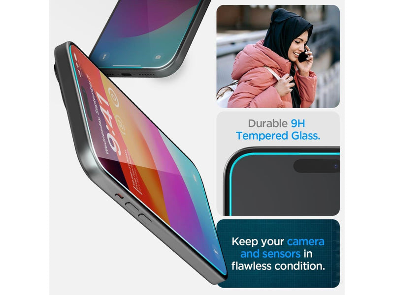 Spigen Glass tR EZ Fit 2 Pack - Transparency - iPhone 16/15