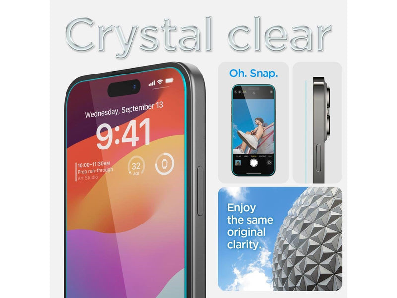 Spigen Glass tR EZ Fit 2 Pack - Transparency - iPhone 16/15