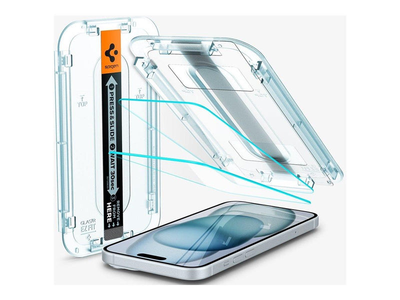 Spigen Glass tR EZ Fit 2 Pack - Transparency - iPhone 16/15