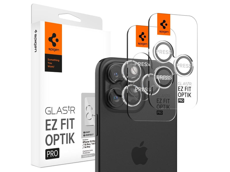 Spigen Glass tR EZ Fit Optik Pro 2 Pack - cc - iPhone 16/15/14 Pro / 16/15/14 Pro Max