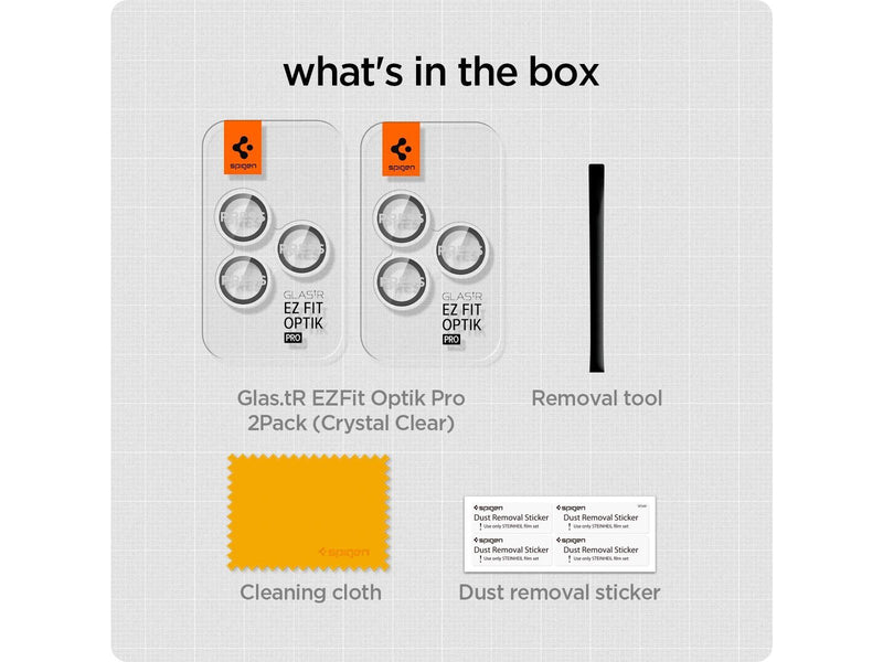 Spigen Glass tR EZ Fit Optik Pro 2 Pack - cc - iPhone 16/15/14 Pro / 16/15/14 Pro Max