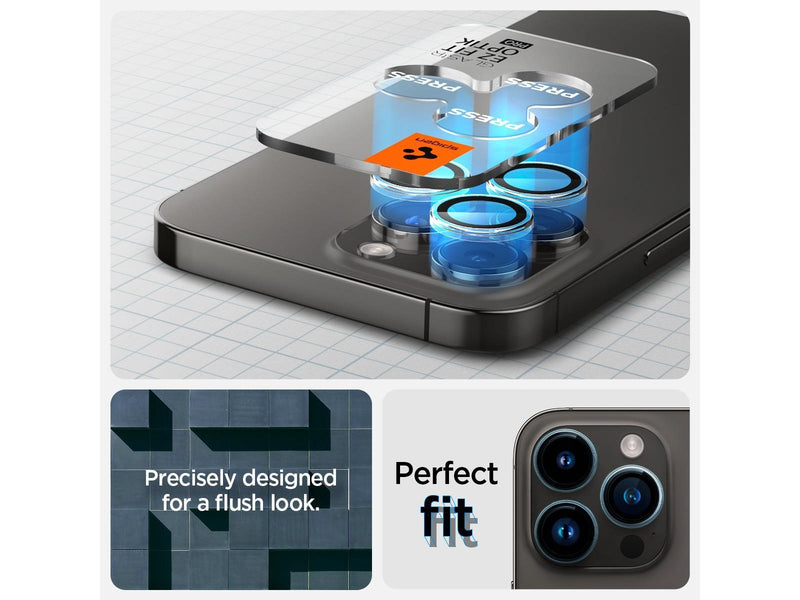 Spigen Glass tR EZ Fit Optik Pro 2 Pack - cc - iPhone 16/15/14 Pro / 16/15/14 Pro Max
